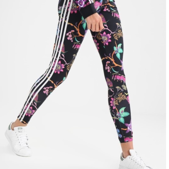 floral adidas tights